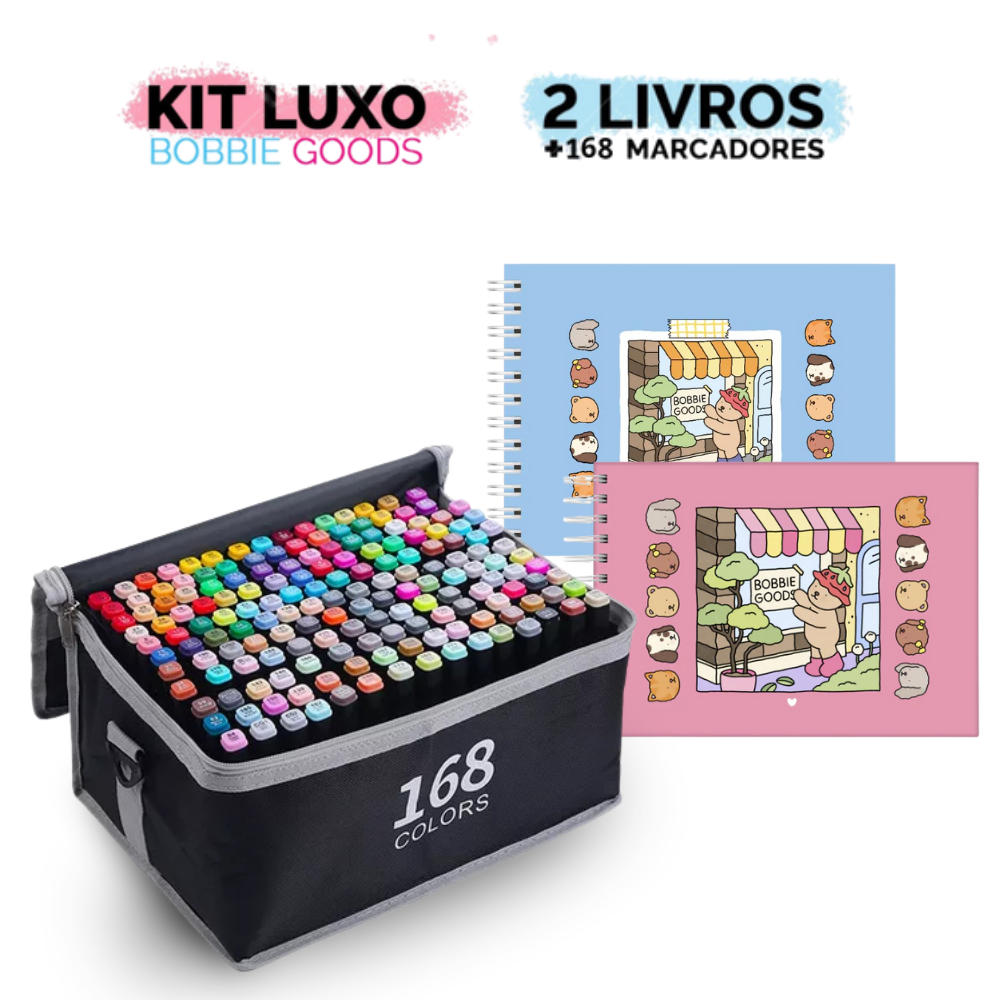 Kit 2 Livros Bobbie Goods Capa Dura + 80 Canetas