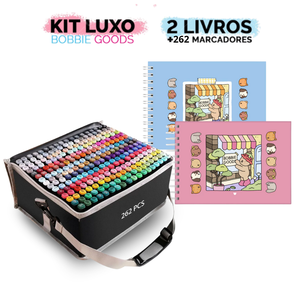 Kit 2 Livros Bobbie Goods Capa Dura + 80 Canetas