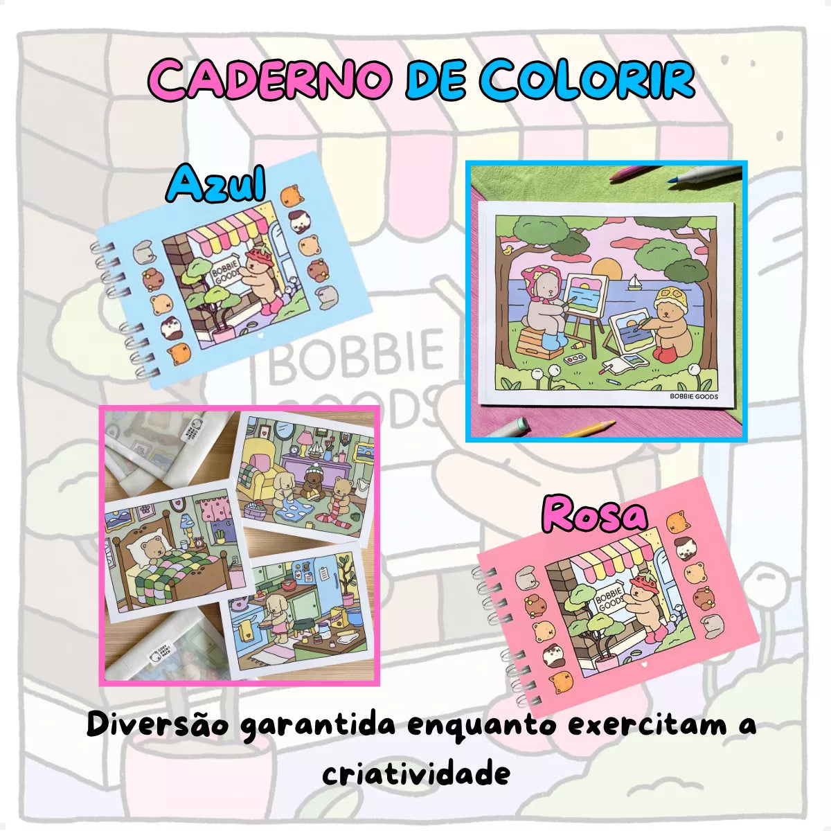 Kit 2 Livros Bobbie Goods Capa Dura + 80 Canetas